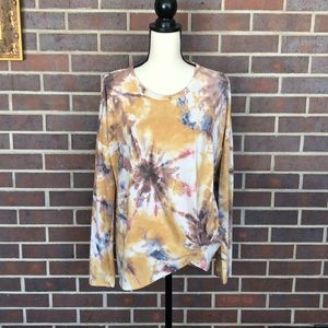 New Boho Together Clothing Tie Dye Print Soft Top Knot Waist Sz M Oversized